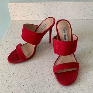 Steve Madden Taurus Red Suede Heeled Sandal